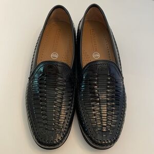 Florsheim Shoes Loafers Beufount Black Leather Woven Loafers Shoes